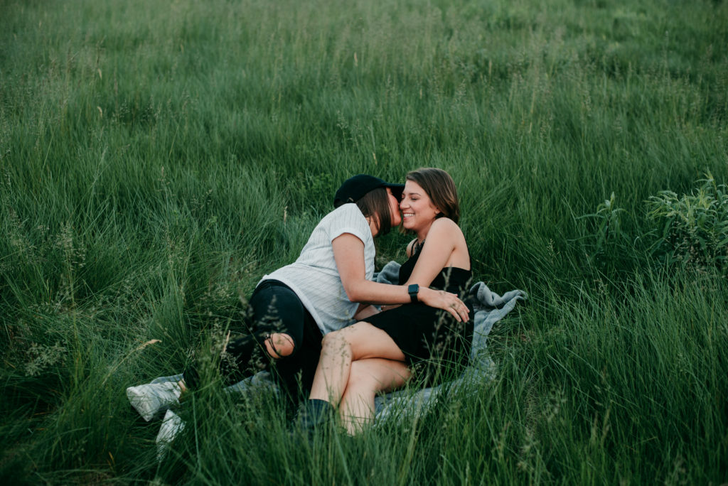 kisses in a field