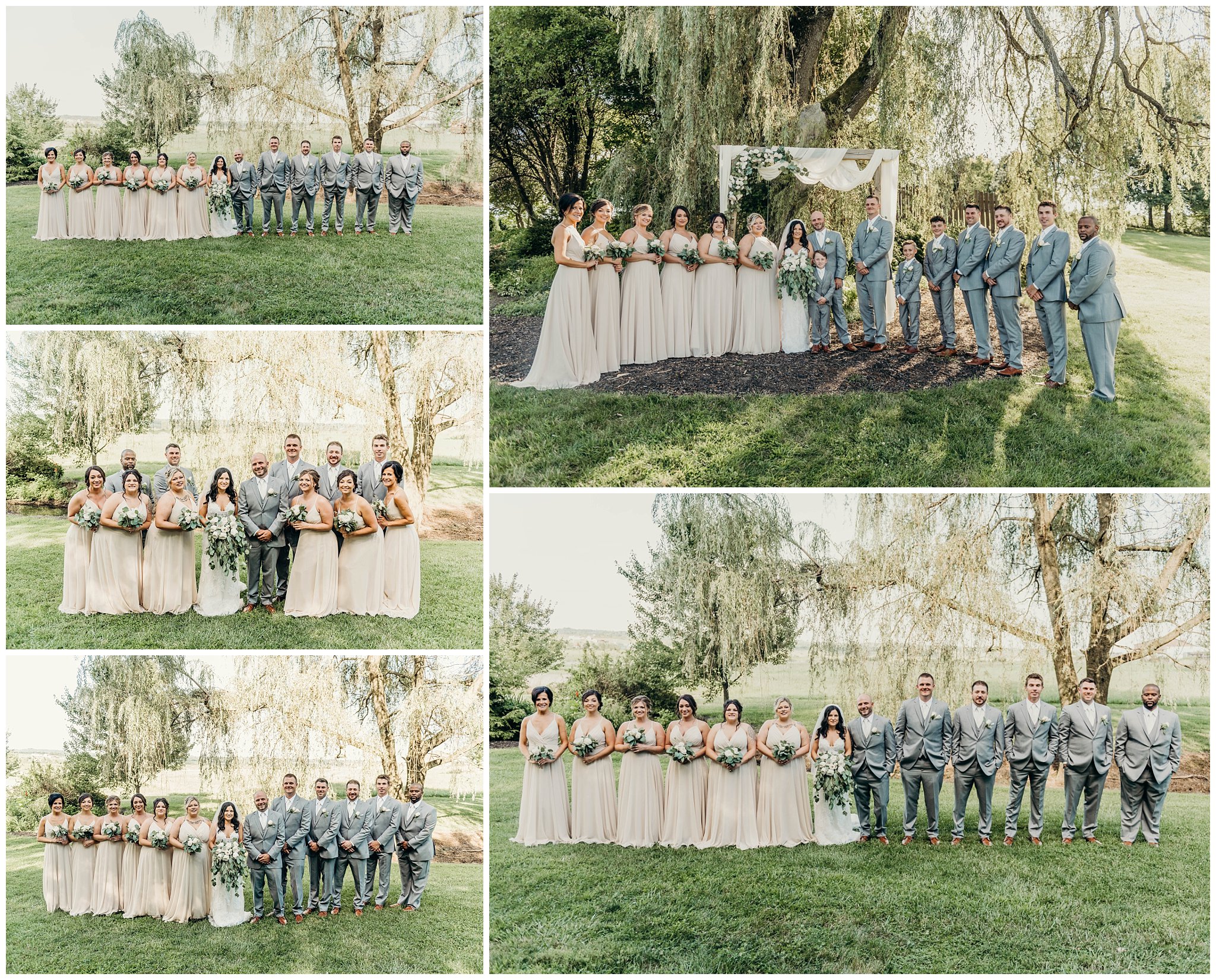 Bridal party portraits at Rustic Acres Farm in Pittsburgh