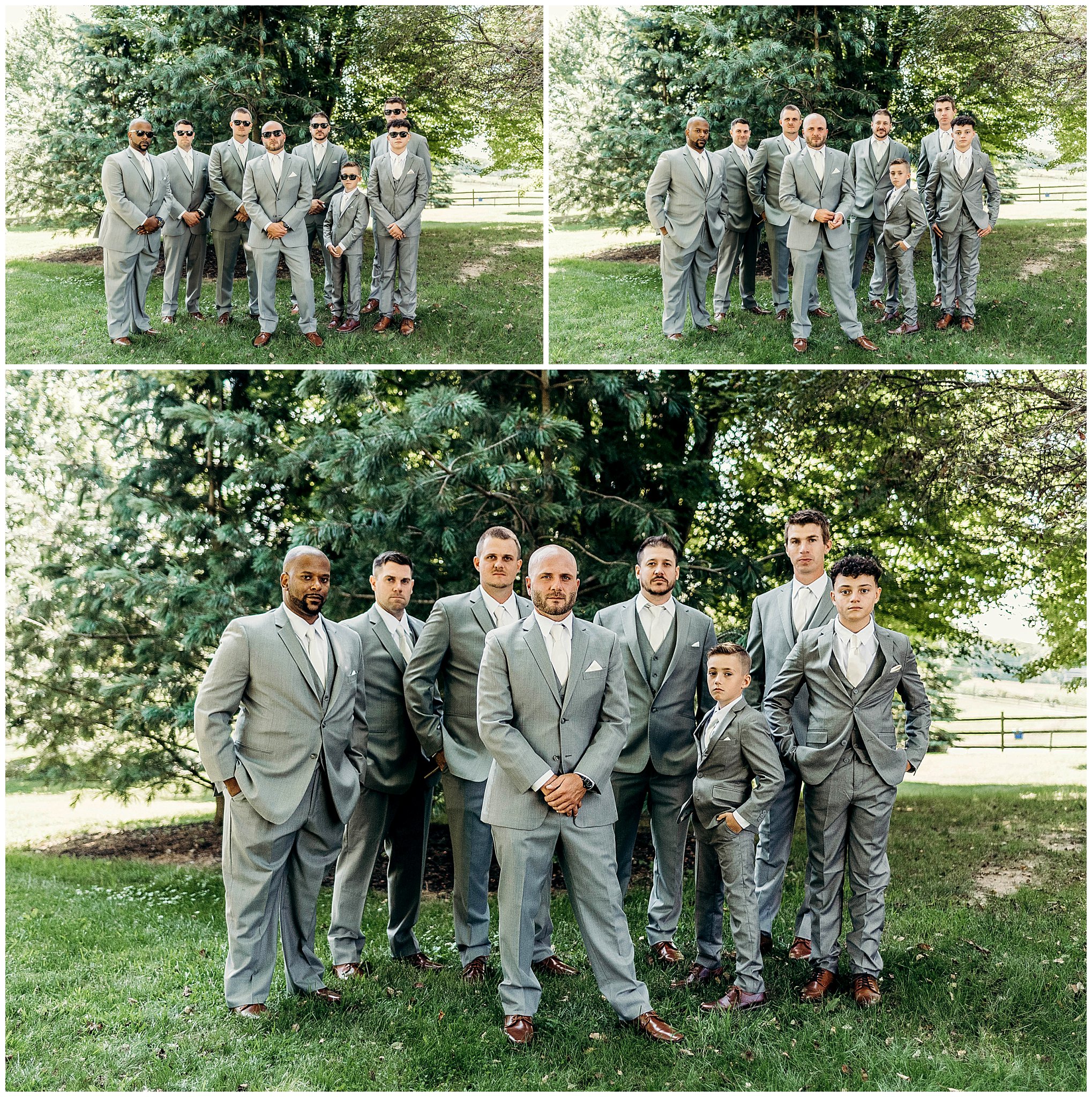 Groom and Groomsmen photos at Rustic Acres Farm