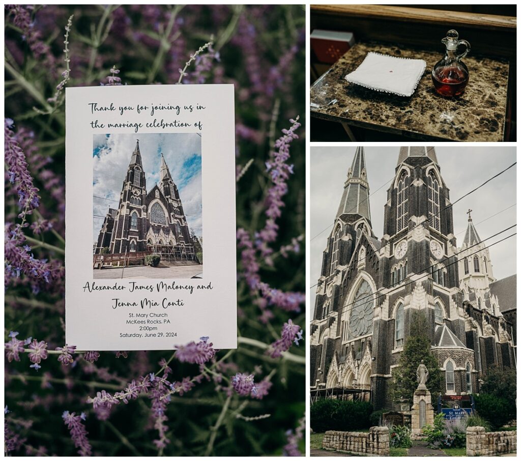 Bride and Grooms details at St. Mary Church