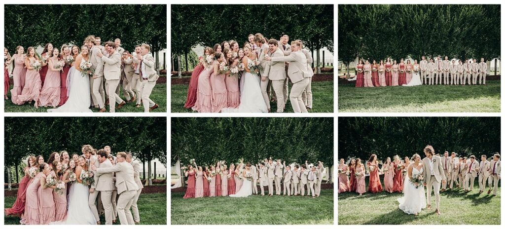 Fun bridal party moment at Bramblewood Pittsburgh during Gianna & Jeremiah’s wedding.