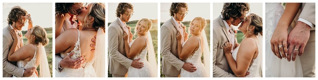 Romantic moment between the Bride and Groom during golden hour at Bramblewood Pittsburgh.